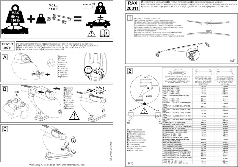CAM System Dachträger vormontiert Rax – Cod.20011
