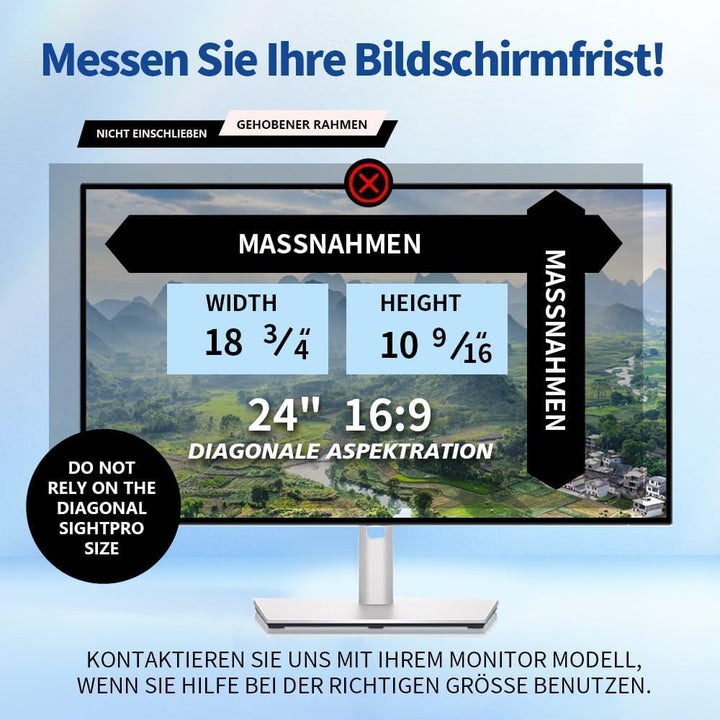24 Zoll Sichtschutzfilter kompatibel mit 16:9 Breitbild-Display - Monitor,Desktop-PC,Computer, Anti-