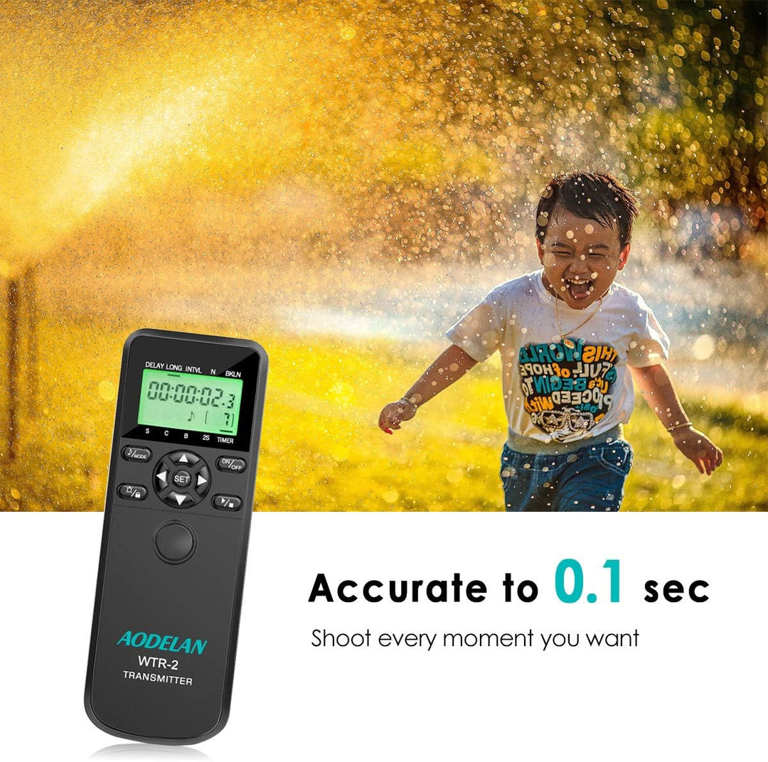AODELAN WTR2 Fernauslöser Timer Funk-Fernauslöser Drahtloser Timer-Auslöser für Sony a9, a200, a560,