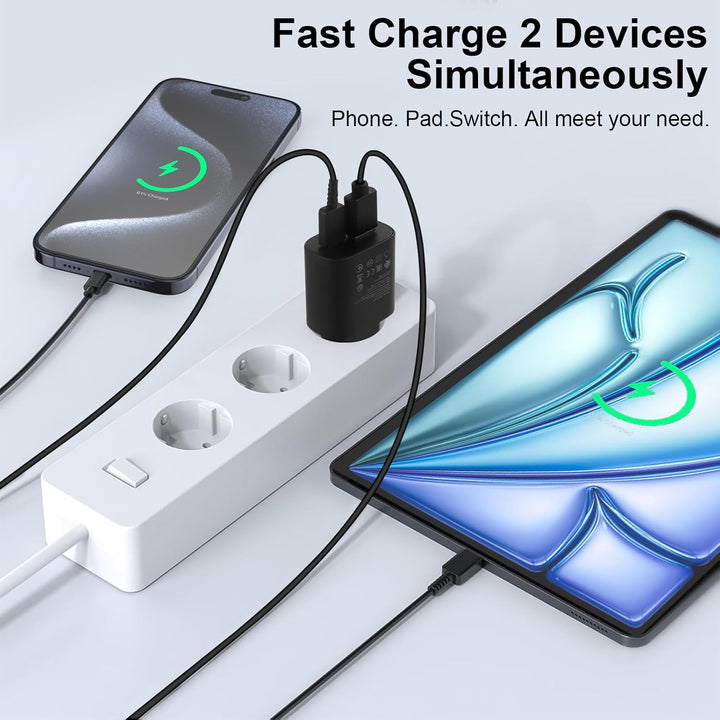 2er-Pack 25W USB C Ladegerät, Schnellladegerät Adapter Netzteil für Samsung Galaxy S25/S24/S23/S22/S