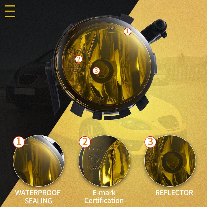 WISGOL Nebelscheinwerfer passt für SEAT Altea(5P1/5P5) 04/2009-up SEAT Ibiza V(6J1/6J5/6J8) 03/2008-