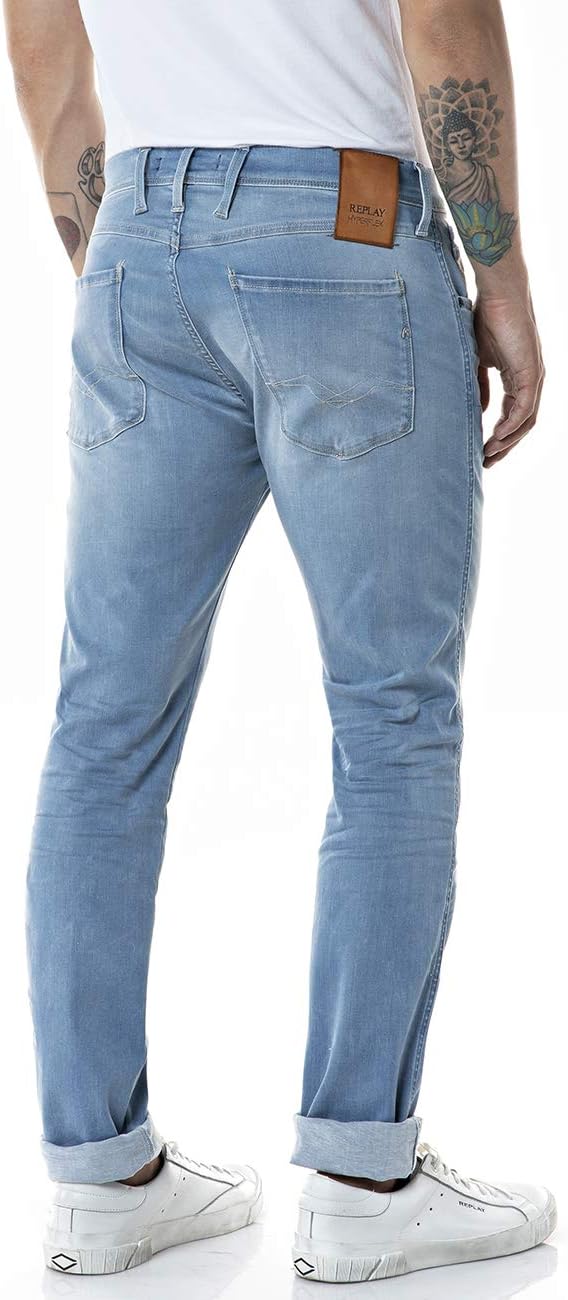 Replay Herren Jeans Anbass Hyperflex Re-Used Xlite 27W / 30L 010 Light Blue, 27W / 30L 010 Light Blu