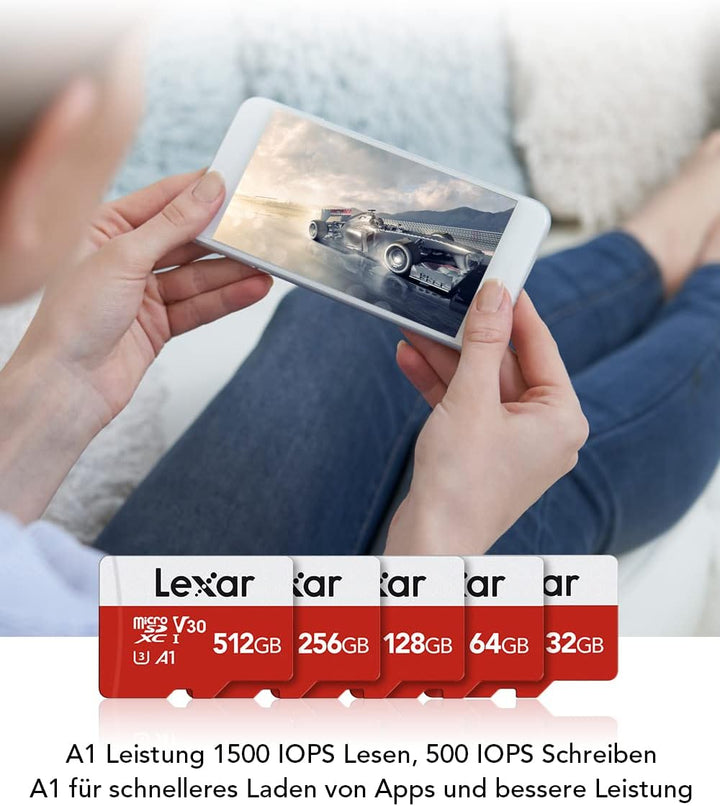Lexar Micro SD Karte 32GB 2er Pack, Speicherkarte Micro SD mit SD Adapter, Bis zu 100 MB/s Lesegesch