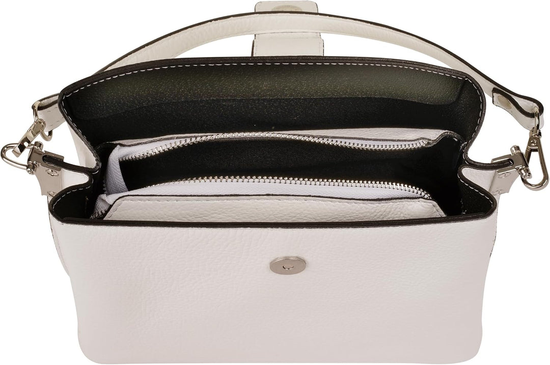 Handtasche Echt Leder Damen Made in Italy, Tragetasche, Umhängetasche, Abendtasche aus Leder 021791