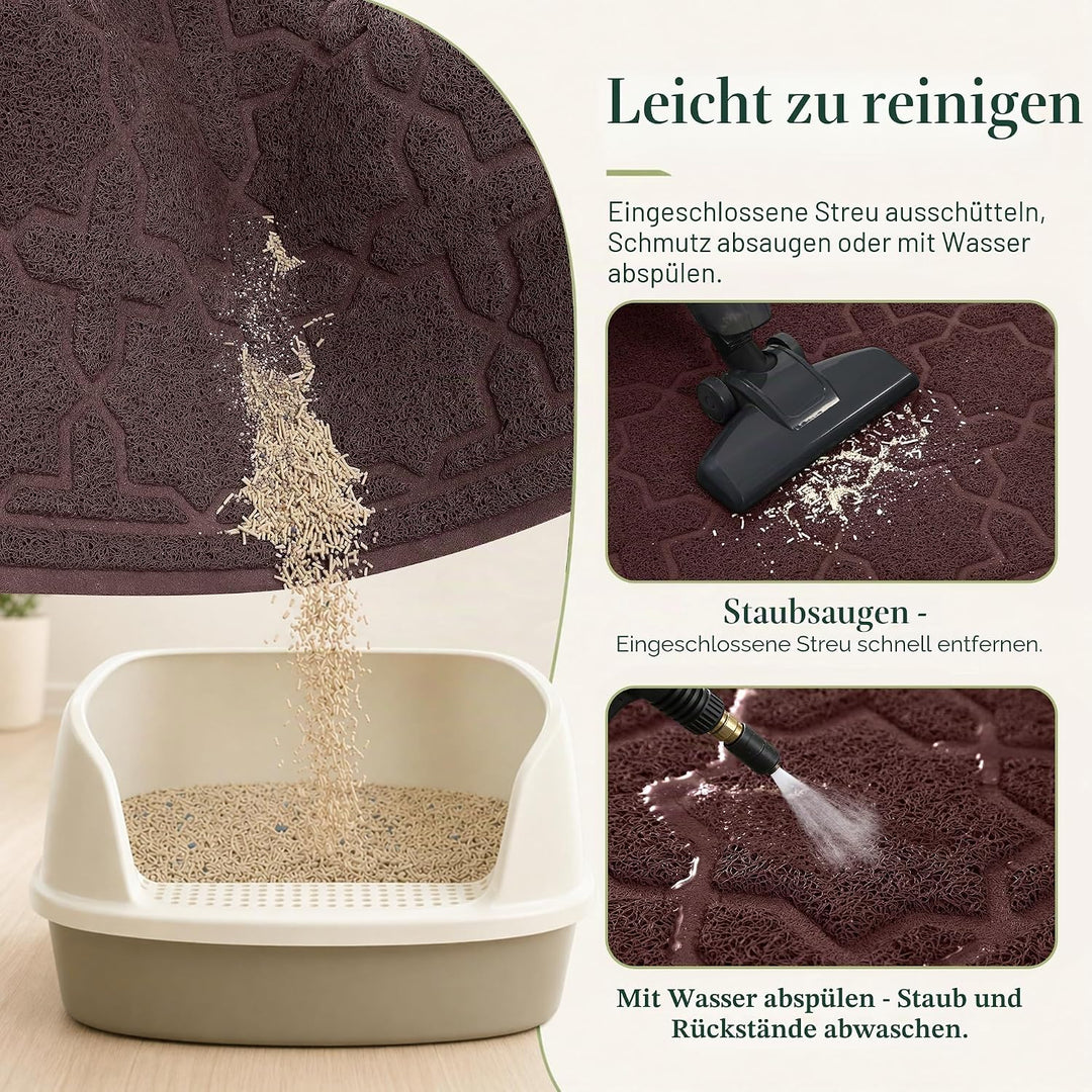 Yimobra Strapazierfähige Katzenstreumatte XL Jumbo 90 x 120 cm, einfach zu reinigen, rutschfest, was