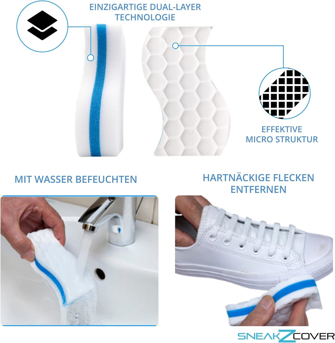 Sneaker Cleaner Set – Basic Schuhputzset inkl. hochwertiger Schuhreiniger, Schuhbürste, Mikrofasertu