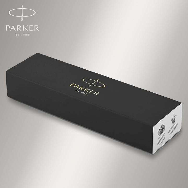 Parker IM Füller | Mattschwarz mit Chrom-Zierteilen | Füllfederhalter mit mittlerer Feder und blauer