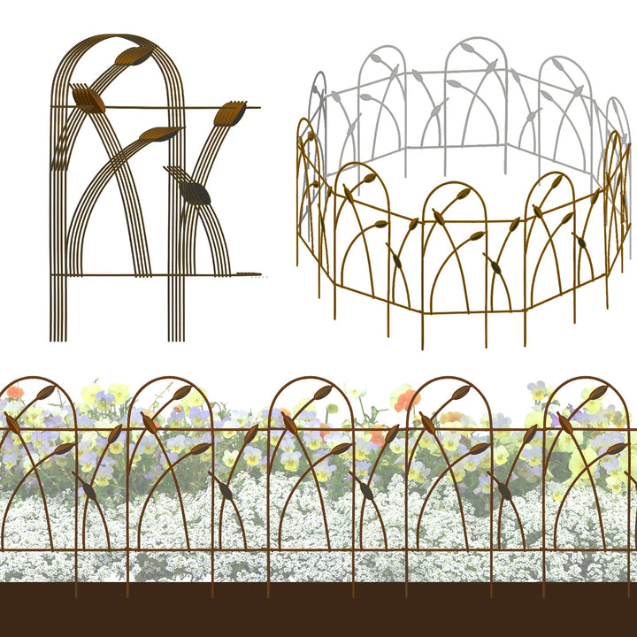 Thealyn Metall dekorative Gartenzaun Grenze, 81 cm x 4.87m, rostfrei Schmiedeeisen Landschaft Zaun f