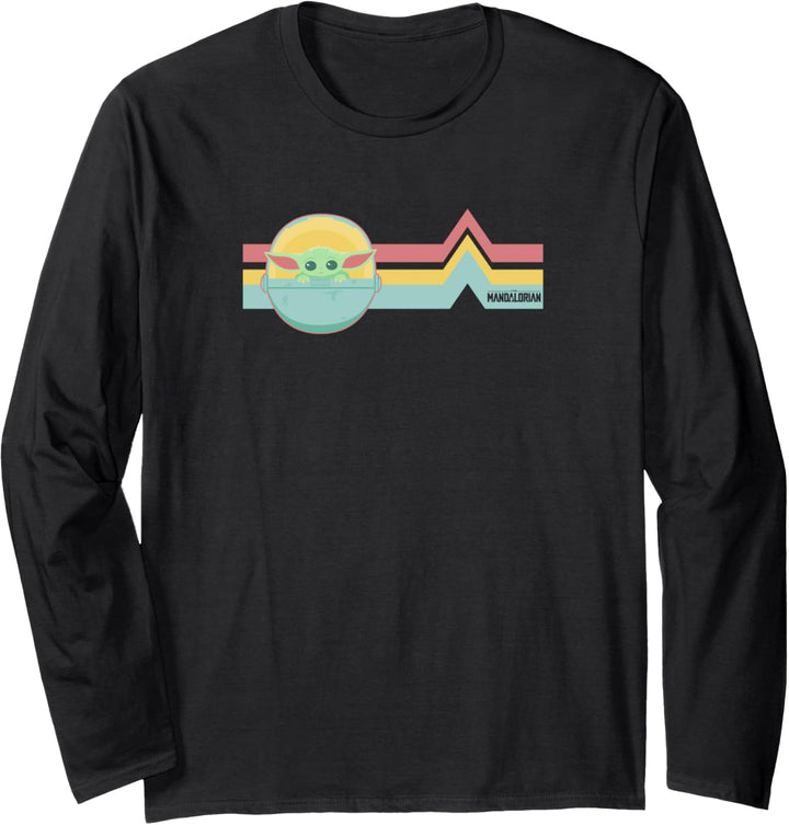 Star Wars The Mandalorian The Child Rainbow Chest Lines Langarmshirt