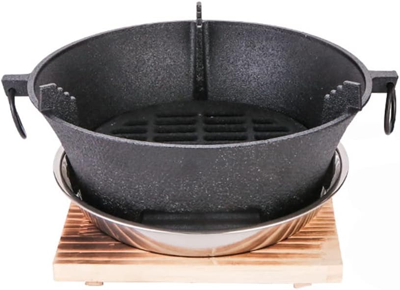 Carbon Ofen, 19.5cm*11.5cm Gusseisen Holzkohleherd, Herdplatte mit 1 Clip und 2 Tassen, Grillrost Gr