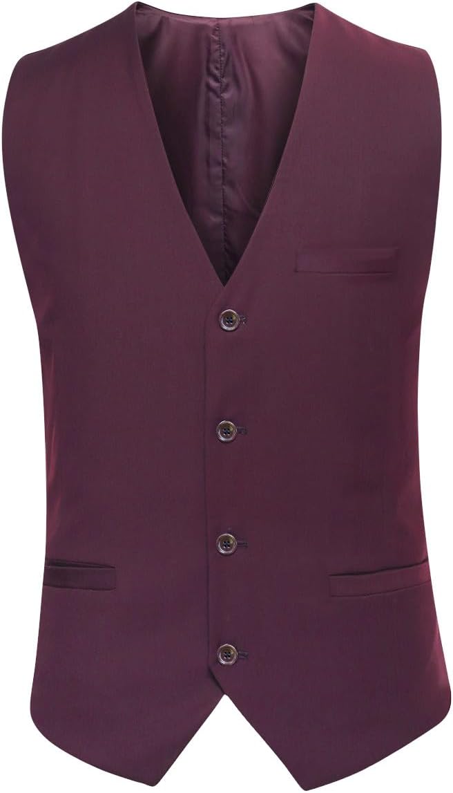 Anzug Herren Slim Fit 3 Teilig Anzüge Herrenanzug Sakko für Hochzeit Business XXL Rot, XXL Rot