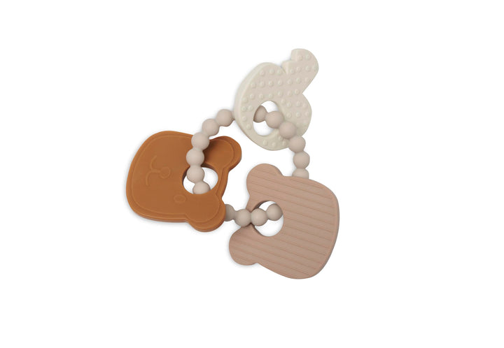 Jollein Schlüssel Beissring Silikon Teddybär beige