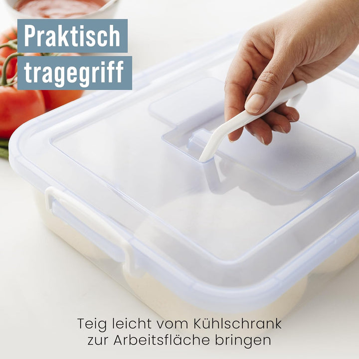 Chef Pomodoro 2 x Pizzaballenbox mit Deckel (35,6 x 27,9 cm), Teigbox Pizza, Pizzaboxen Teig, Pizzat