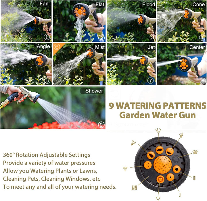 Garten Handbrause Wasserspritze, 100% Robustes Metallgehäuse, mit Einstellbarem Wasserdurchfluss und