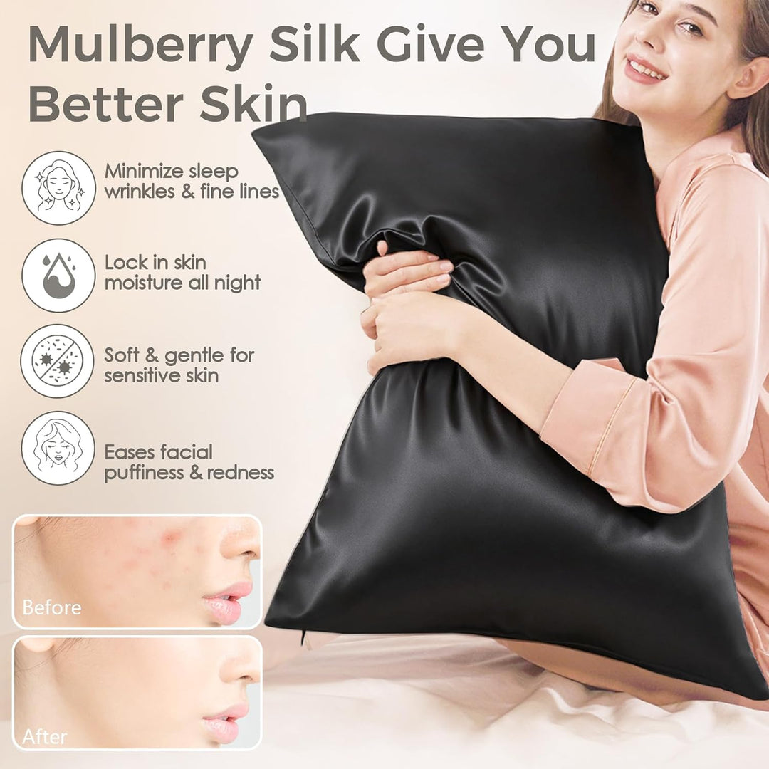 Seidenkissenbezug Jaciu Silk Pillowcase 21 Momme beidseitiger Seidenkissenbezug Kissenbezug Versteck
