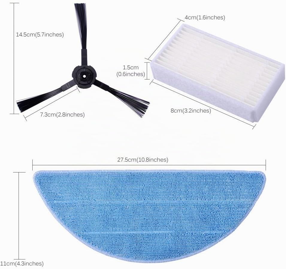 KEEPOW 20 Stück Ersatzteile Zubehör Filter HEPA Tuch Velcro für ILIFE ZACO V3 V3S V5 V5S V5S Pro V5x