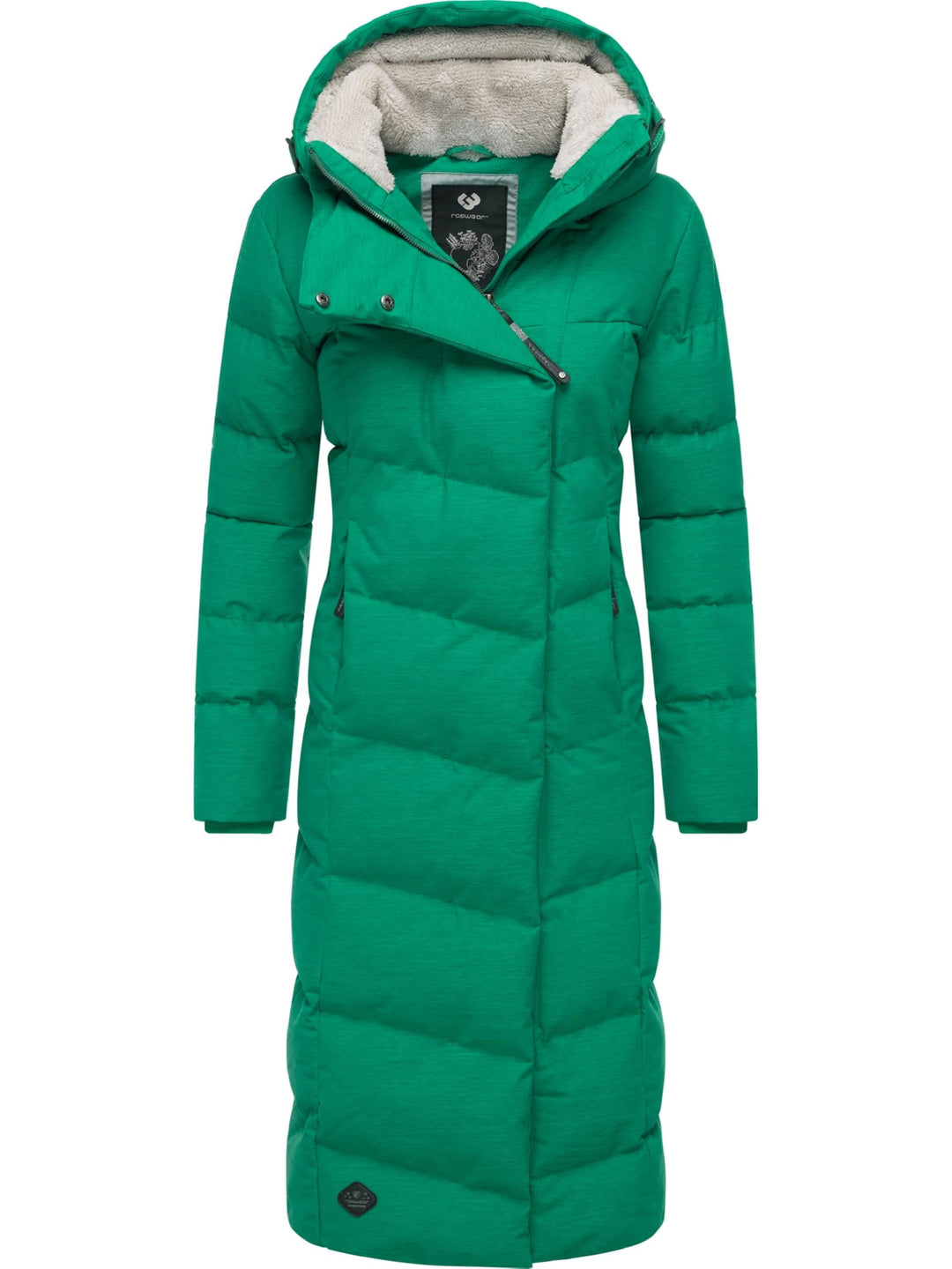 Ragwear Damen atmungsaktiver Wintermantel Warmer wasserdichter Steppmantel lang mit Kapuze Pavla Lon