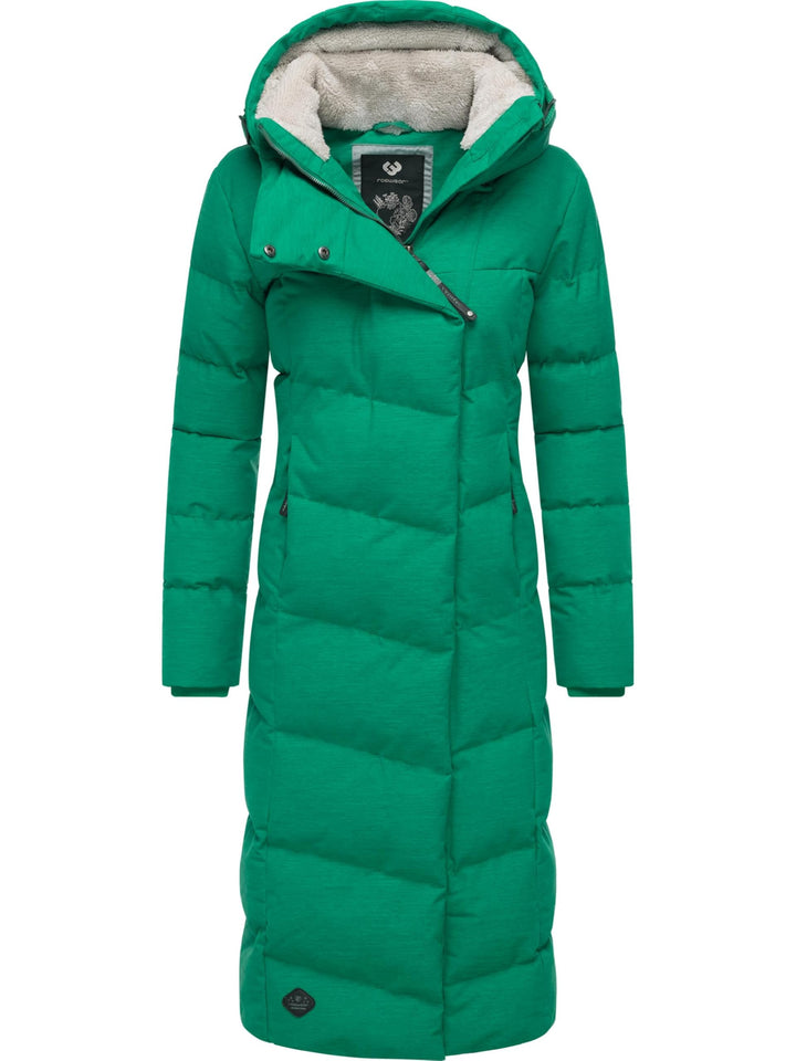 Ragwear Damen atmungsaktiver Wintermantel Warmer wasserdichter Steppmantel lang mit Kapuze Pavla Lon