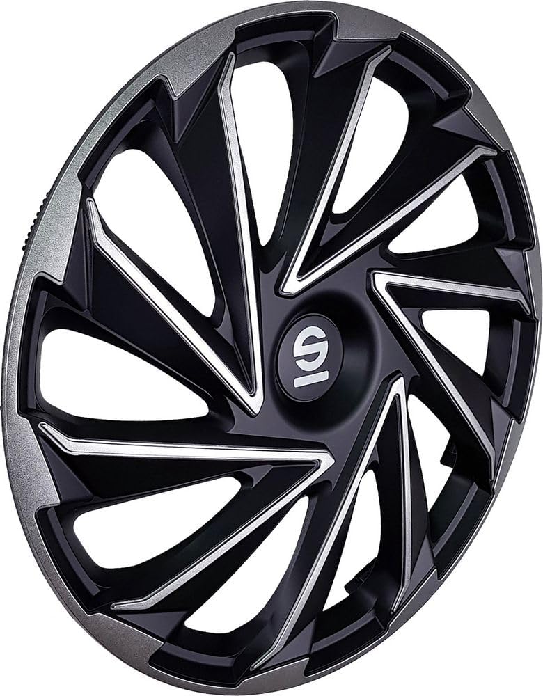 Sparco Radzierblenden Varese - 14-Zoll - Silber/Schwarz - Satz mit 4 Stück