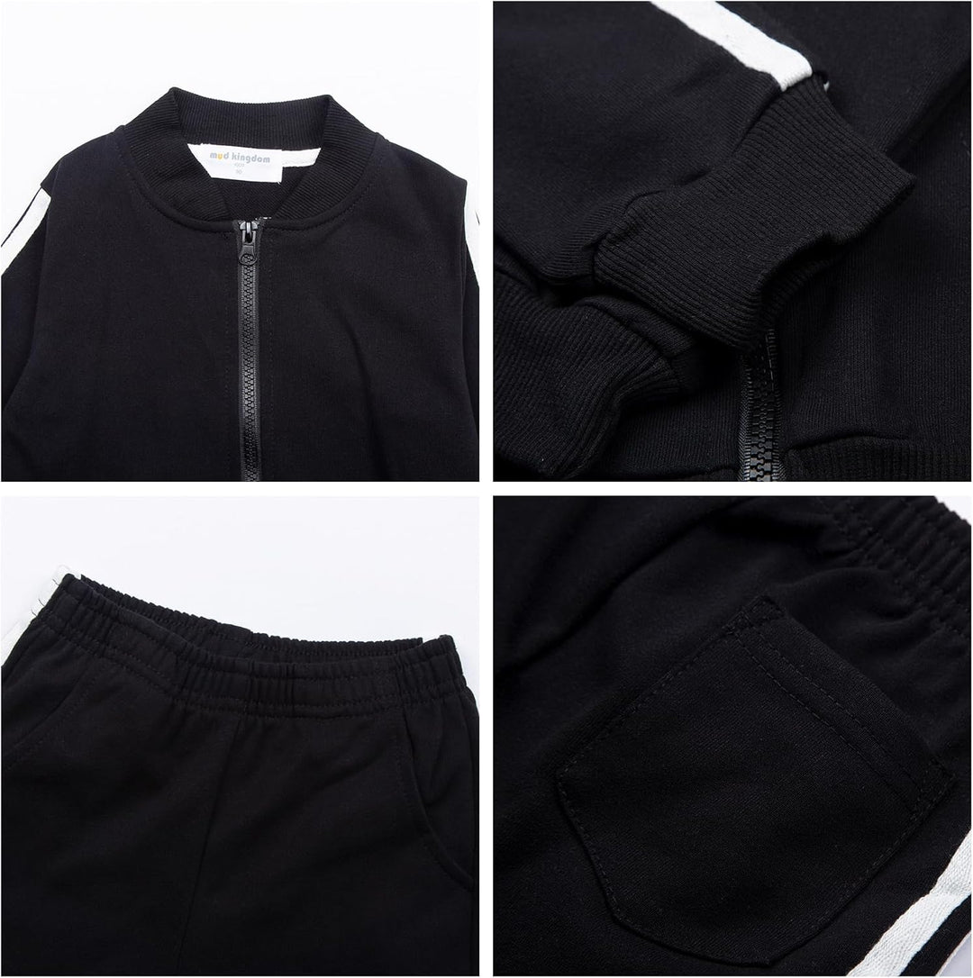 Mud Kingdom Kleine Jungs Jogger Set Langarm-Freizeitoberbekleidung Lässiges Schwarz 3 Jahre, Lä