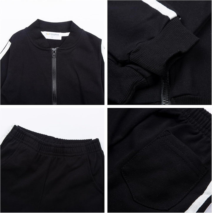Mud Kingdom Kleine Jungs Jogger Set Langarm-Freizeitoberbekleidung Lässiges Schwarz 3 Jahre, Lä