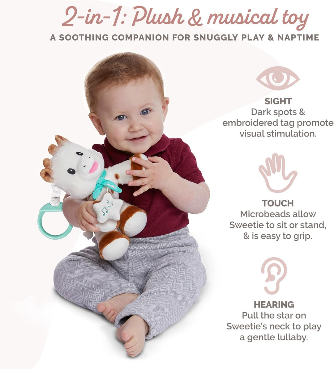 Sophie la Girafe – Musikalisches Stofftier mit Spieluhr 20 cm, 010338, Mehrfarbig