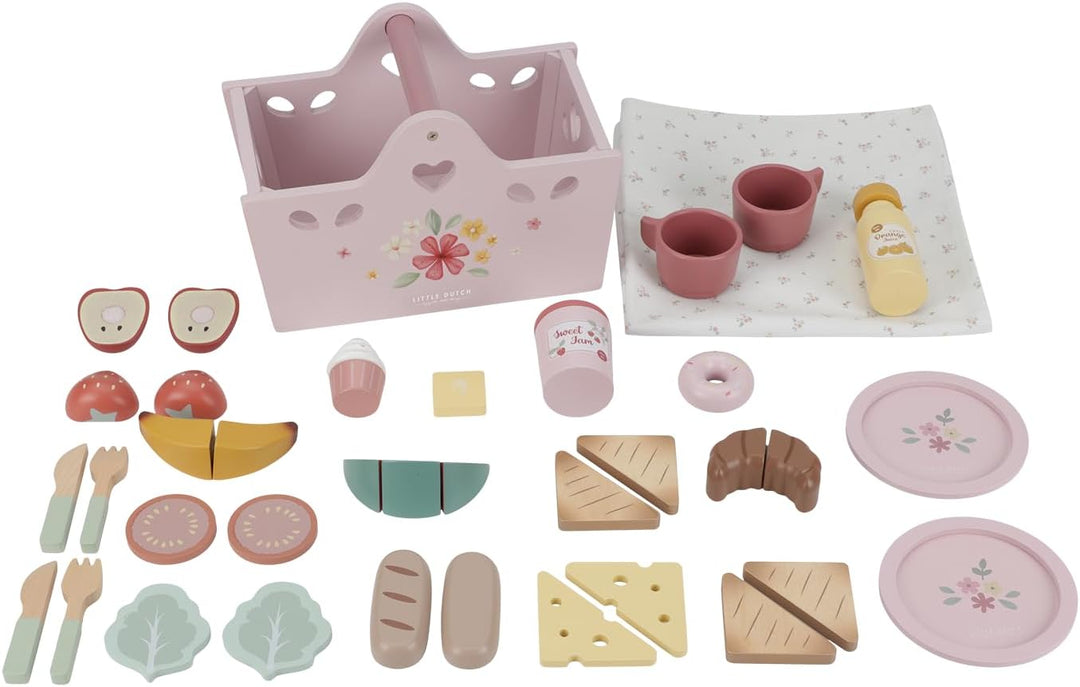 Little Dutch 8025 FSC Holz Picknick-Set - rosa