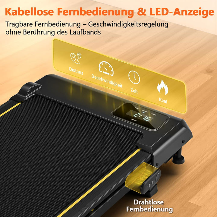 Walking Pad, 4 in 1 Laufband für Zuhause mit 9% Steigung, 1-10 km/h Walking Machine mit LED-Anzeige,