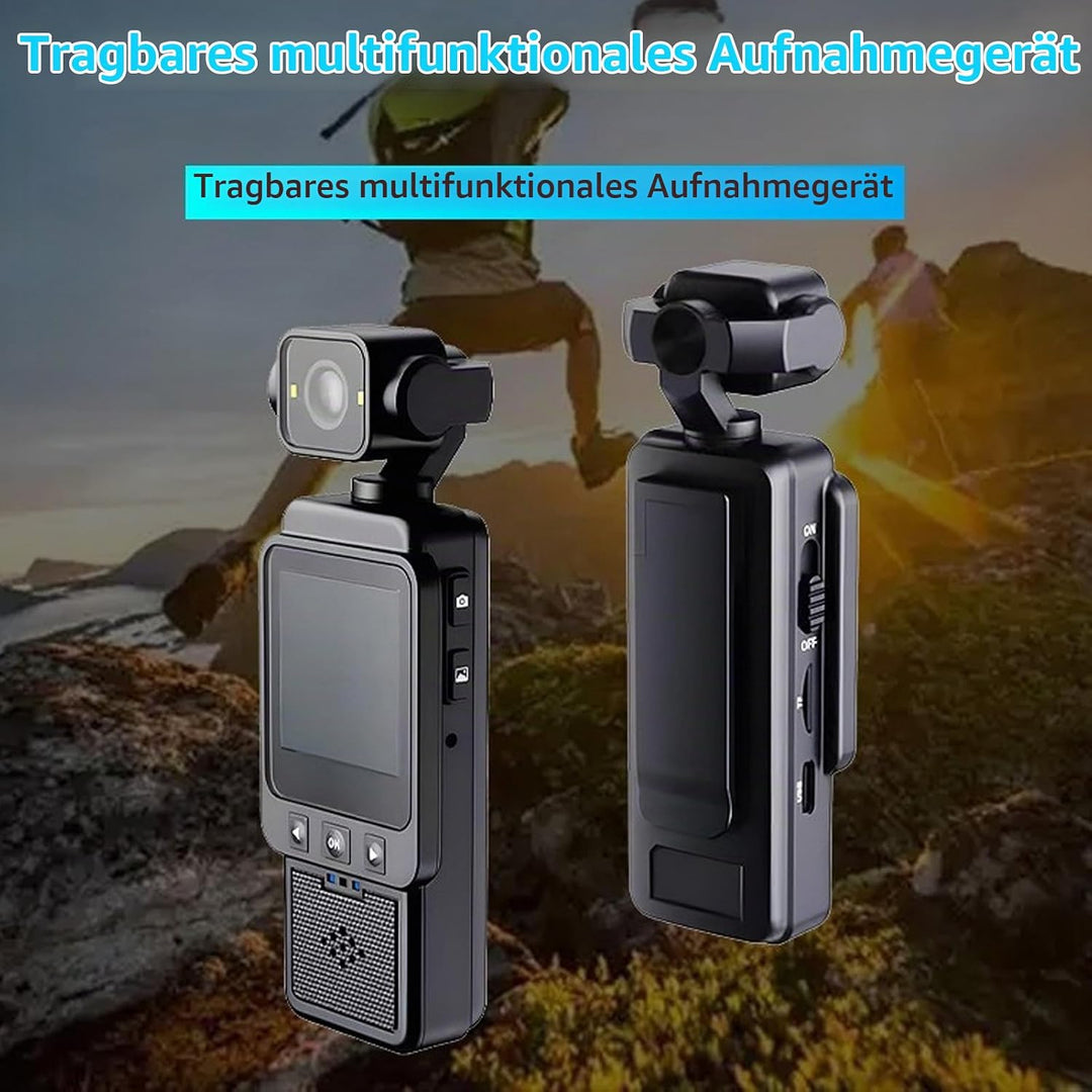 Denash 1080p Vlog -Kamera, Multi -Achse -Stabilisierung mit 270 -Grad- und 180 -Grad -Objektivrotati