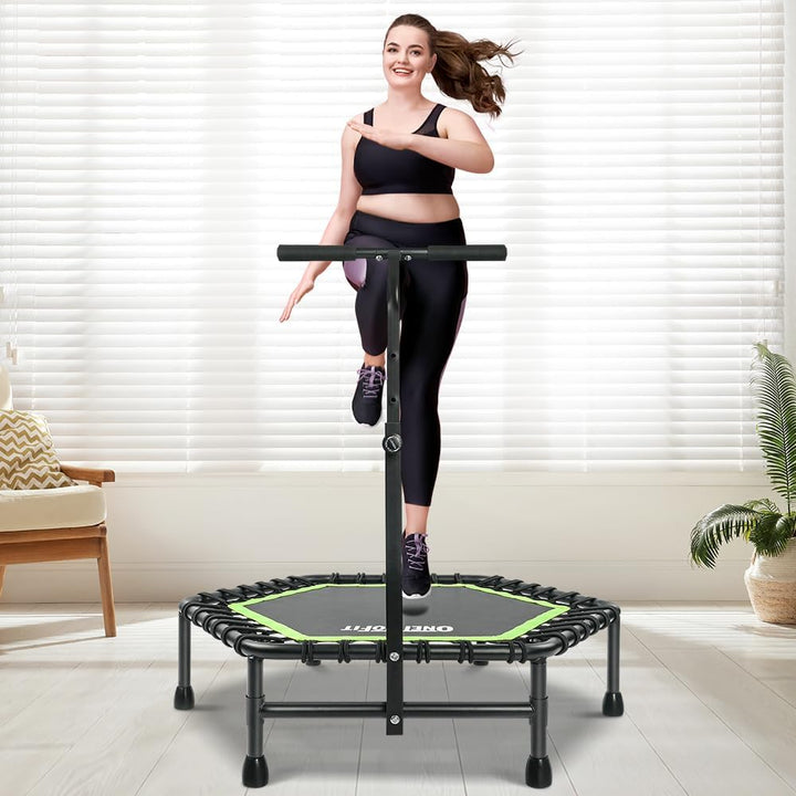 ONETWOFIT 114cm Trampolin Outdoor,Rückprall Trampolin für Erwachsene, Leises Mini Trampolin für das