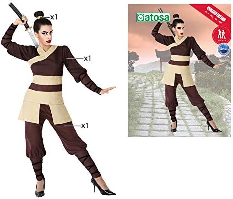 ATOSA Damen 66093 Chinesischer Krieger Kostüm XL Frau Braun, Marrón