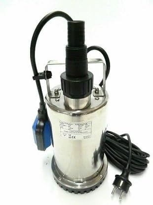 Flachsaugpumpe Edelstahl 750 Watt Kellerpumpe, Tauchpumpe, Poolpumpe