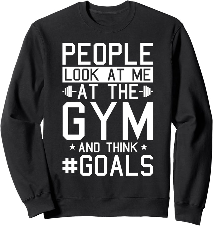 Goals Fitness Lustiges Gym Workout Gewichtheben Bodybuilding Sweatshirt