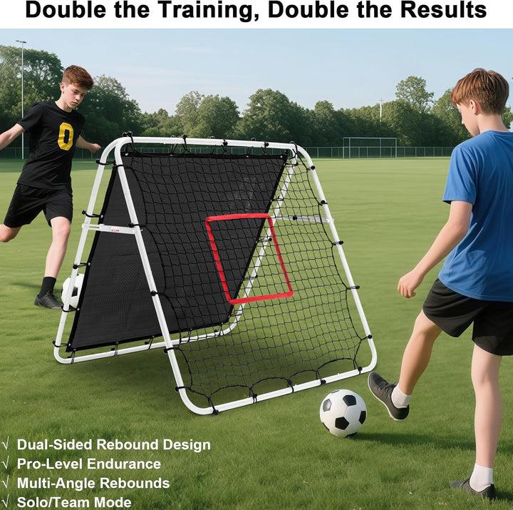 Doppelseitige Rebounder Net Fussball Training Ausrüstung, 100/120/180cm, Fussball Tor Kickback Ziel
