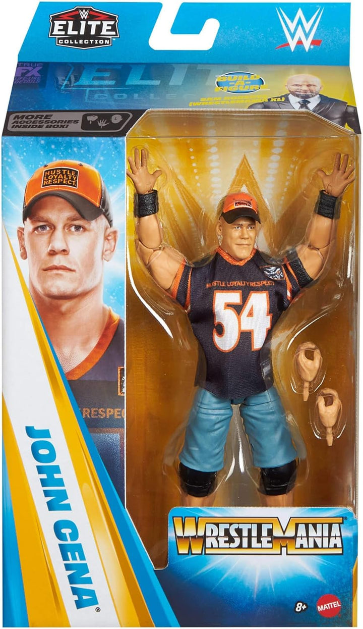 Mattel WWE Elite Collection Actionfigur und Zubehör, Premium Live-Event John Cena-Set, Wrestlemania