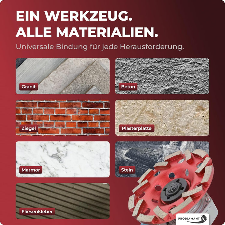 PRODIAMANT Diamant Schleiftopf Extra Speed Beton 125 mm x 22,2 mm Schleifteller für Beton Fliesenkle