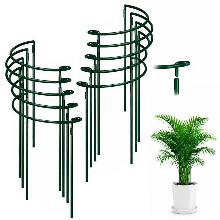 10 Stück Pflanzenstütze Halbrund, 25 x 40 cm Metall Pflanzenhalter, Befestigbare Staudenhalter, Blum