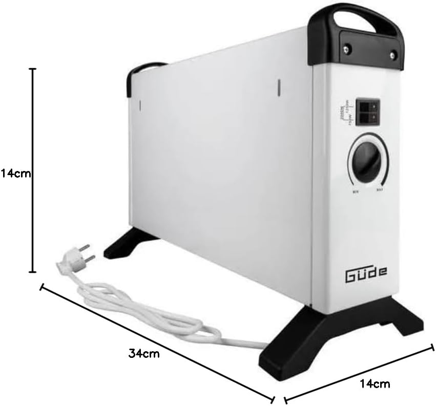 Güde Konvektionsheizgerät GKH 2000 (2 kW Heizleistung, 3 Heizstufen (0,75/1,25/2 kW), stufenloser Th