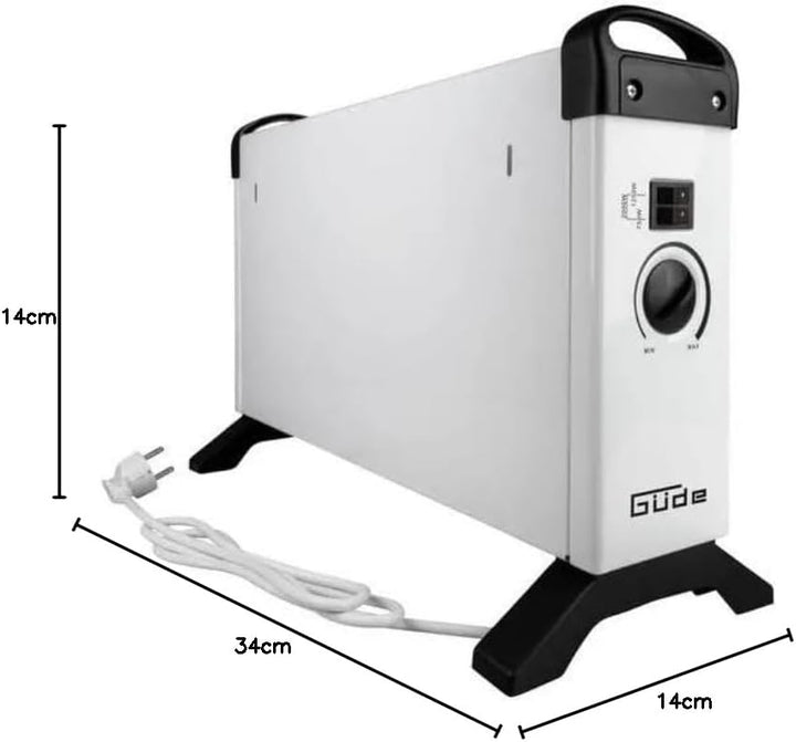 Güde Konvektionsheizgerät GKH 2000 (2 kW Heizleistung, 3 Heizstufen (0,75/1,25/2 kW), stufenloser Th