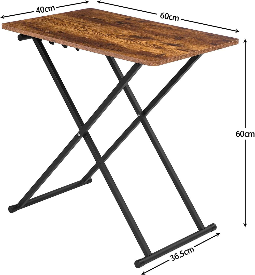 HOOBRO Beistelltisch Klappbar, Extra Gross Sofatisch, verstellbare Höhe Klapptische, 60 x 40 x 60 cm