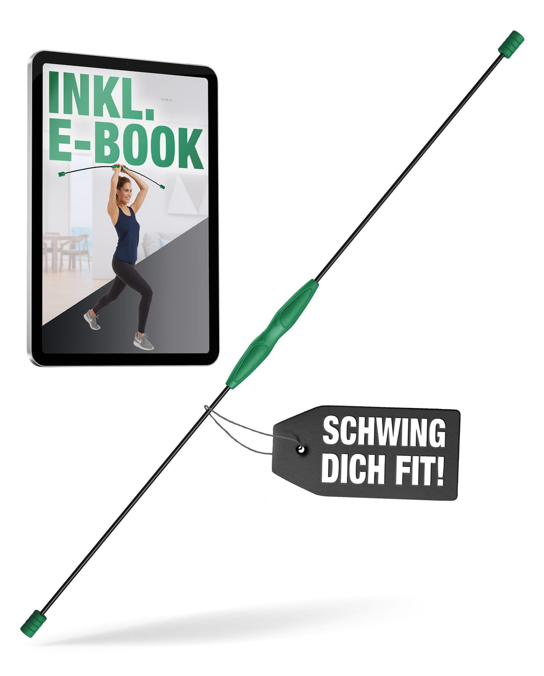 Sports Schwingstab – Swingstick inkl. E-Book (PDF Datei) – Wackelstab mit verstellbaren Gewichten –