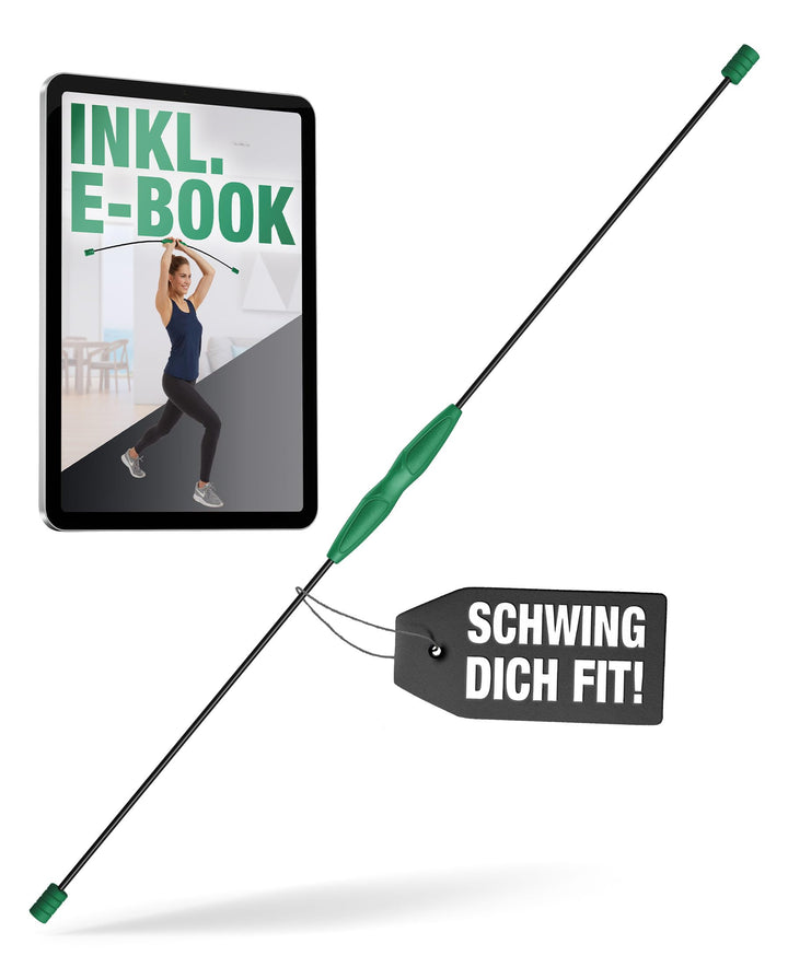 Sports Schwingstab – Swingstick inkl. E-Book (PDF Datei) – Wackelstab mit verstellbaren Gewichten –