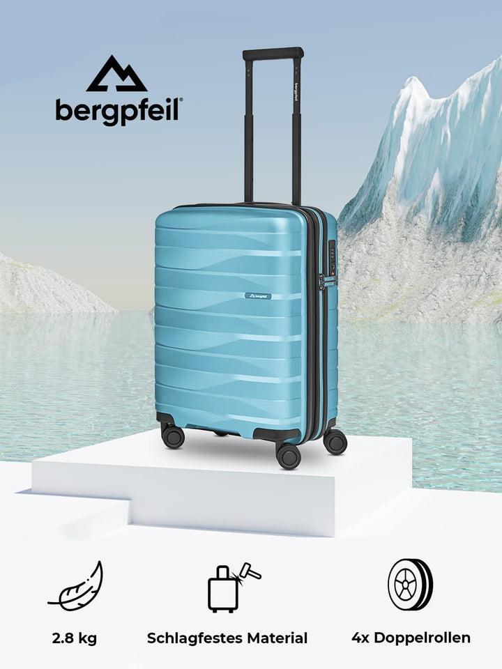 Bergpfeil Kleiner Hartschalen Kabinen-Koffer | Cabin-Trolley 40 x 22 x 55 cm aus hochwertigem Polypr
