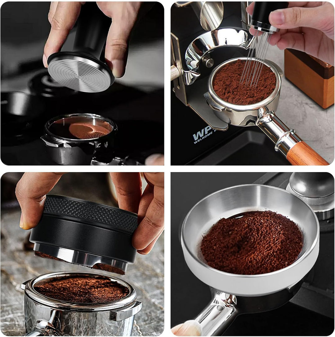 Kaffeetamper Set, Kaffeetamping-Set inkl. 58mm Kaffee-Tamper mit Base, Coffee Distributor 58mm Espre