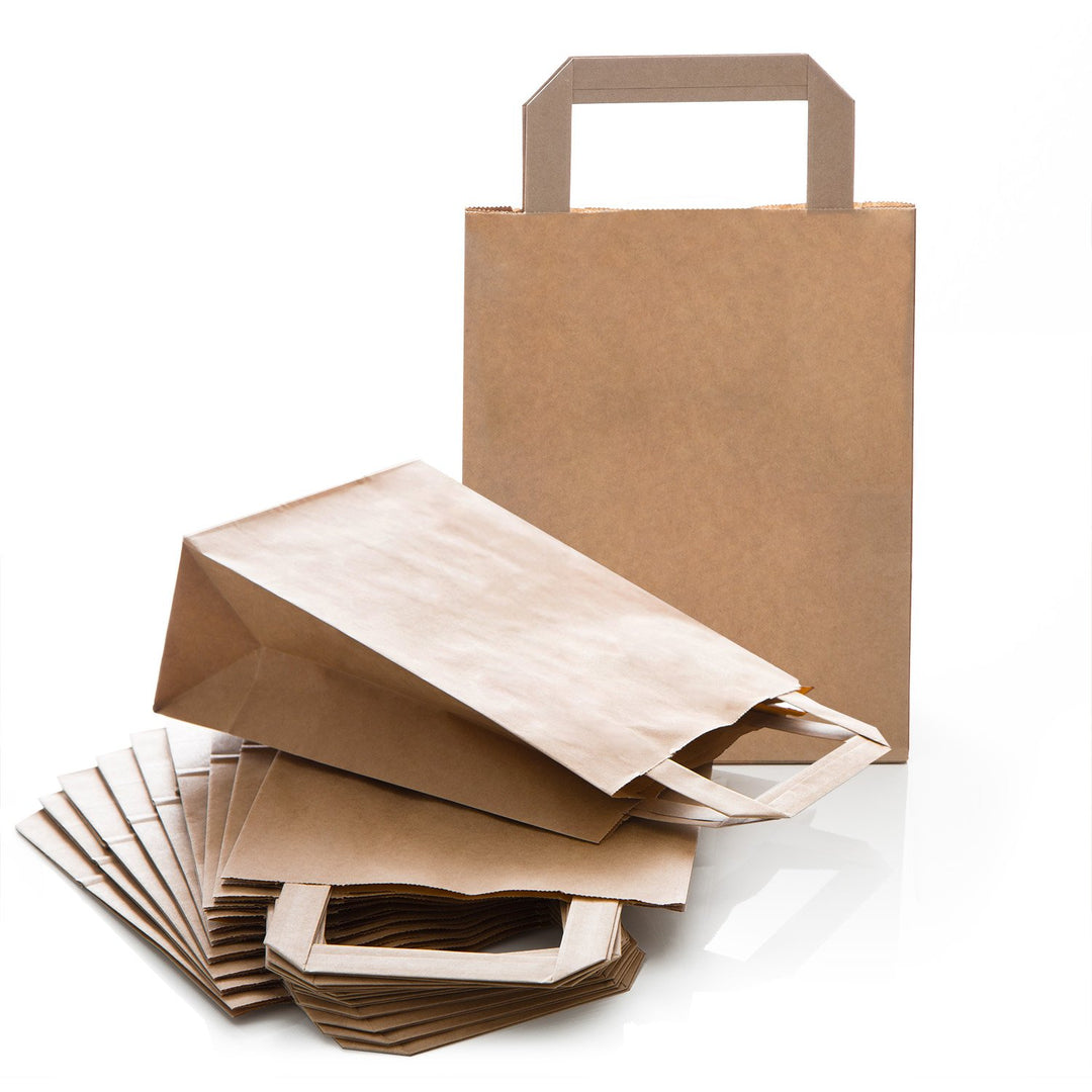 Logbuch-Verlag 100 Kraftpapier Beutel 18 x 8 x 22 cm braun kleine Papiertüten zum Befüllen Weihnacht