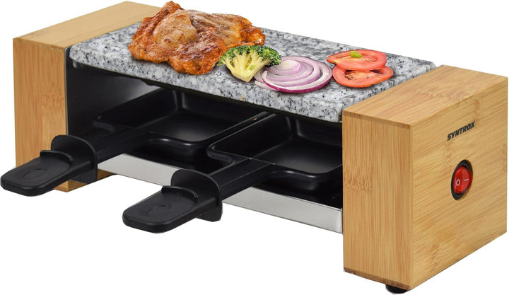 Syntrox Germany RAC-320W-Biel im schicken Holz Design von Syntrox - Raclette Set für 2 Personen