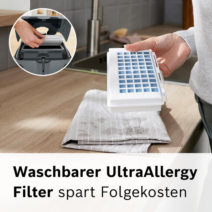 Bosch Staubsauger mit Beutel Serie 8, für Allergiker, Hygiene-Filter, 10 J. Motorgarantie, Hartboden