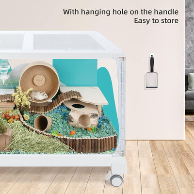Niteangel Hamster Badesandschaufel - Edelstahl-Sandsubstrat-Schaufel mit feinem Maschengittersieb, p