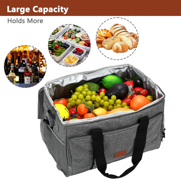 35L Kühltasche Picknicktasche Eingedickter Lunchbag- Faltbare, wasserdichte, auslaufsichere, isolier
