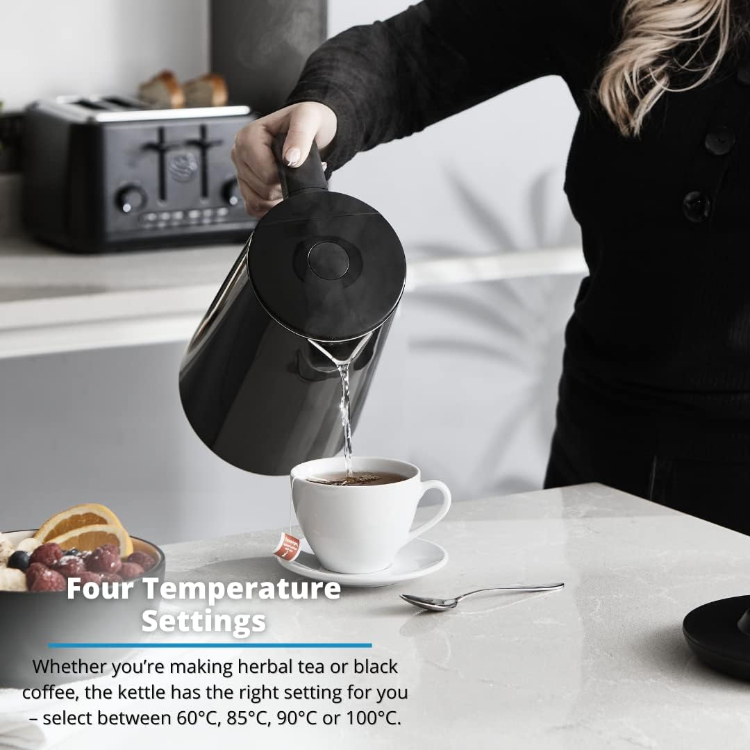 Swan Alexa Elektrisch Wasserkocher WIFI Smart Kettle 1,5L, Kabellos, LED-Touchscreen, Warmhaltefunkt